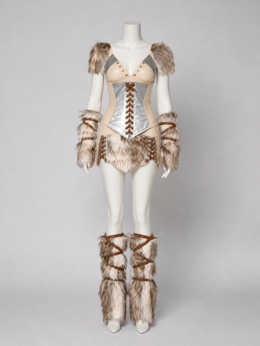 Historical Viking Costume with Horned Headwear