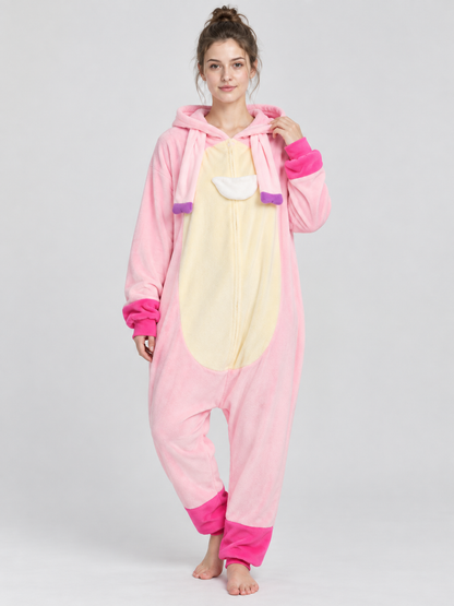 Cartoon-Style Hooded Pajama Jumpsuit