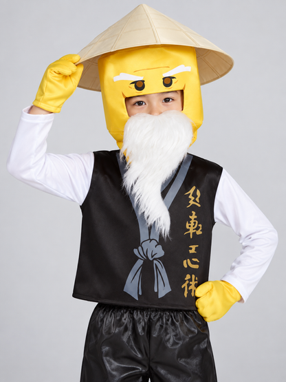 Kids' Carnival Costume with Yellow Mask and Hat