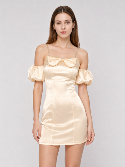 Cosplay Dress with Bow and Puff Sleeves
