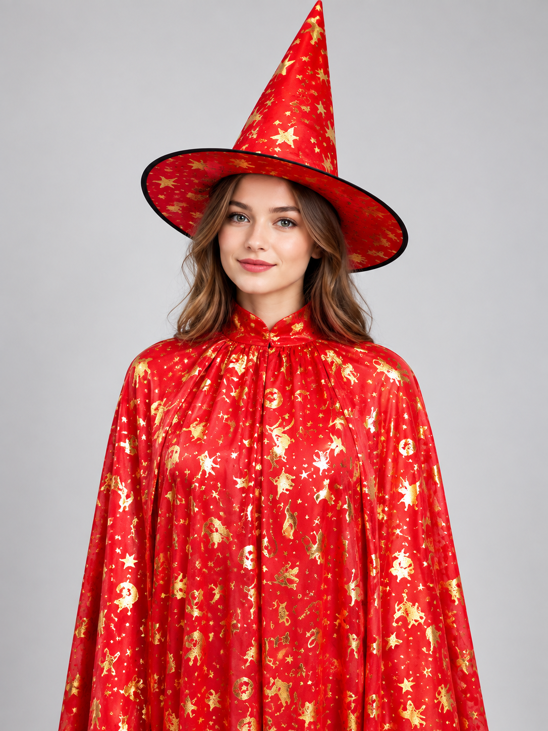 Carnival Costume with Gold Star Print and Hat