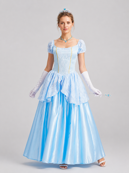 Princess Sissi Cosplay Dress, Blue, Long Costume Dresses detail 3