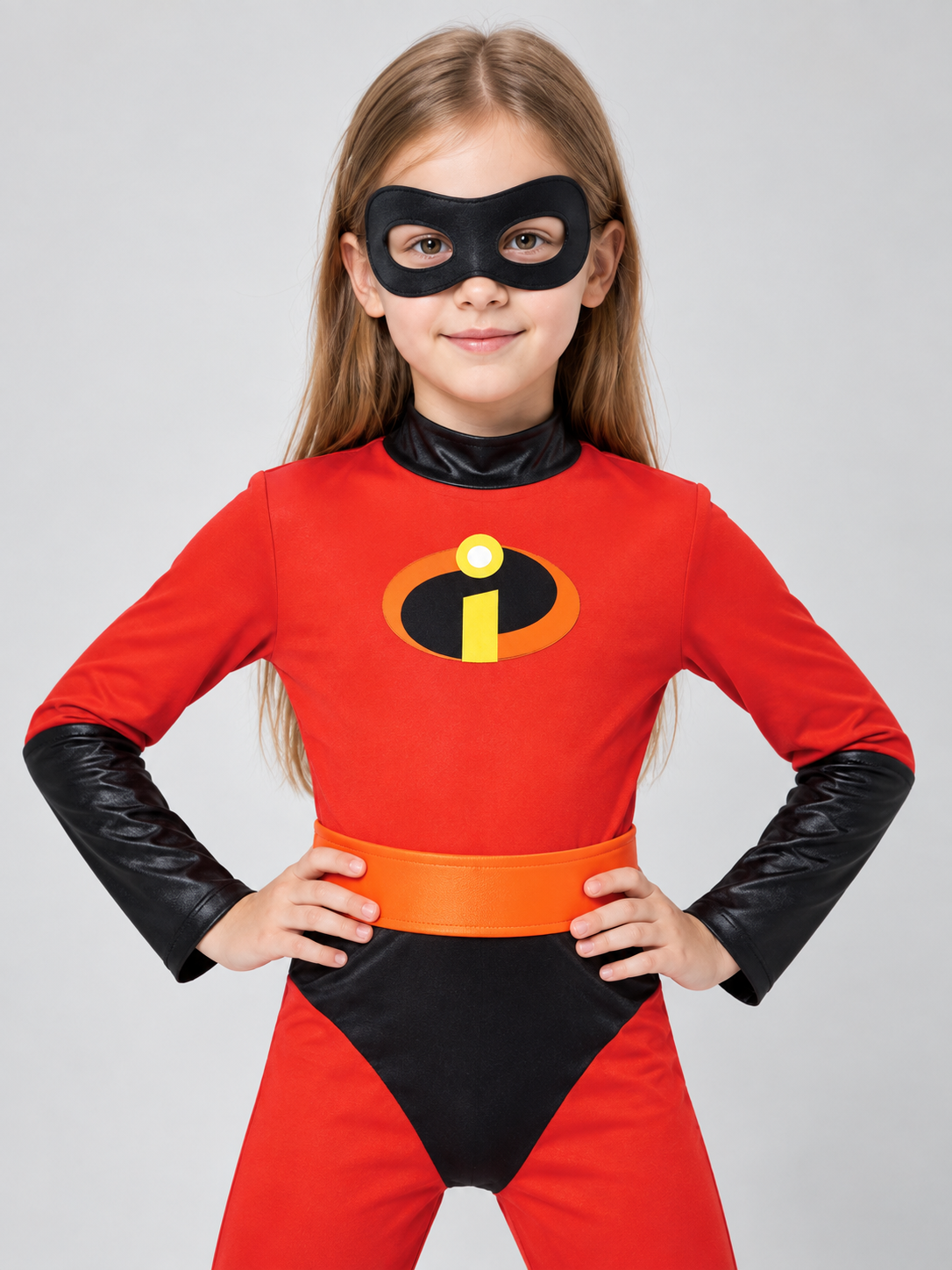Kids' Superhero Costume Red with Mask and Belt