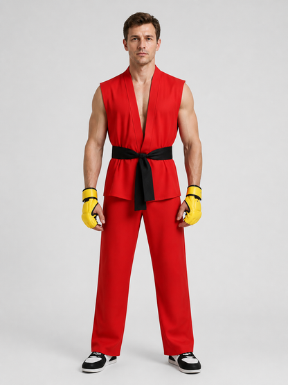 Ken Street Fighter Cosplay Costume, Vest and Pants Costumes detail 3