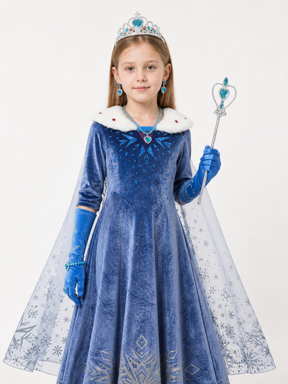 Snow Queen Halloween Costume with Cape Costume Capes detail 2
