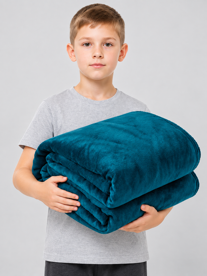 Fleece Blanket Dark Blue Reversible Soft