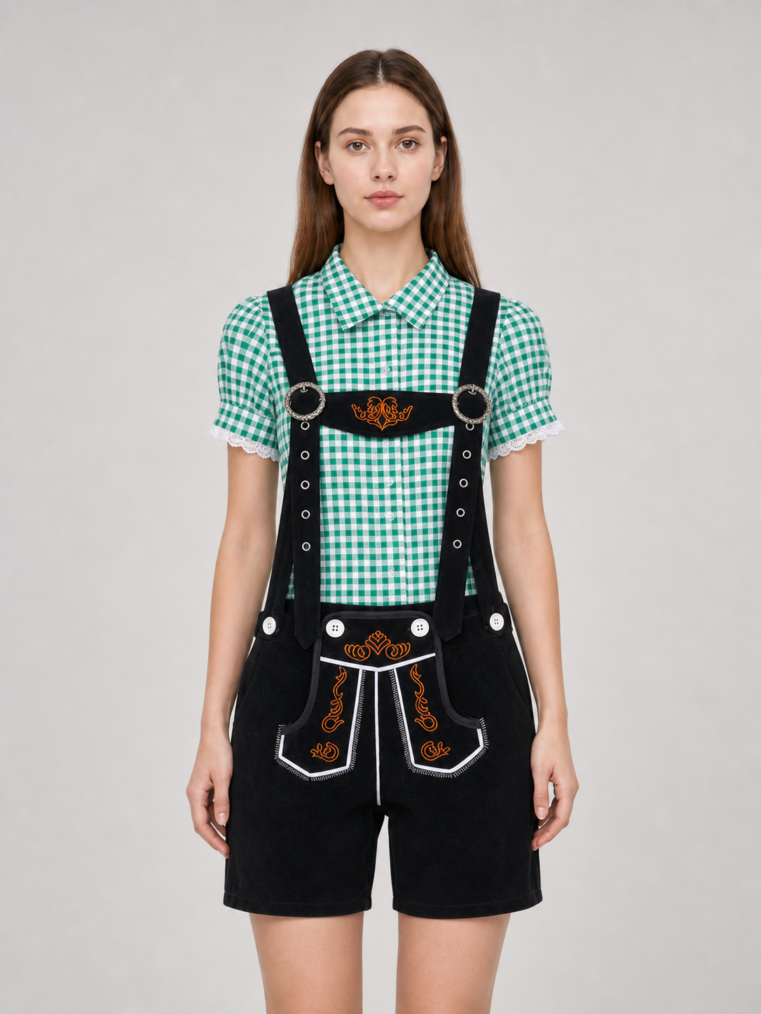 Traditional Costume with Shirt and Suspender Shorts