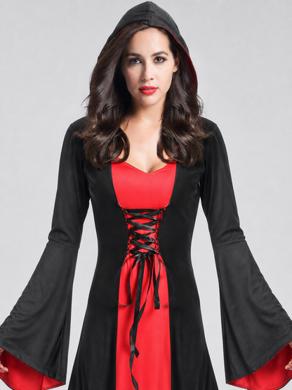 Vampire Costume with Lacing and Wide Sleeves