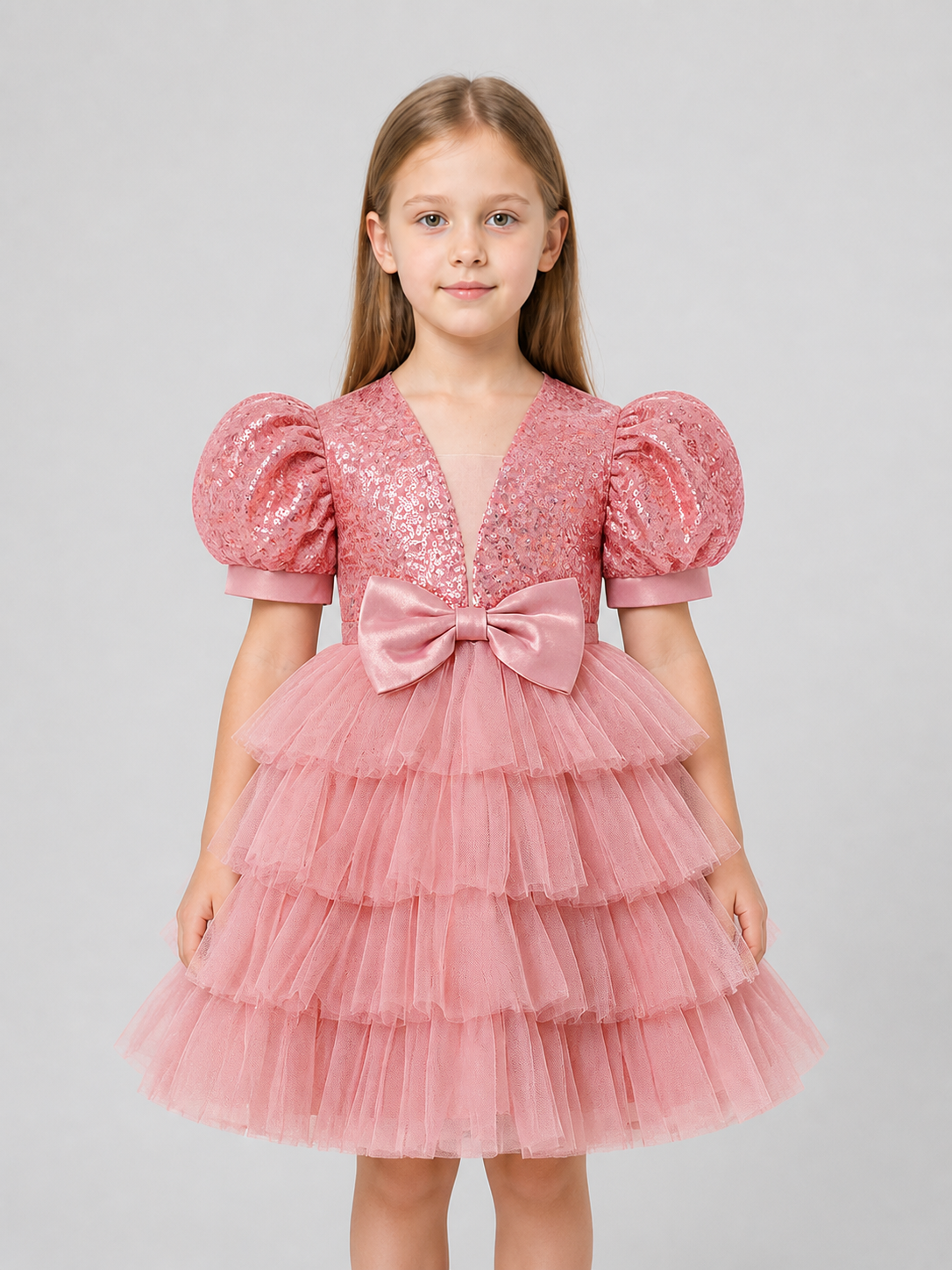 Girls' Tutu Dress with Sequins, Tulle, and Bow Costume Dresses detail 3