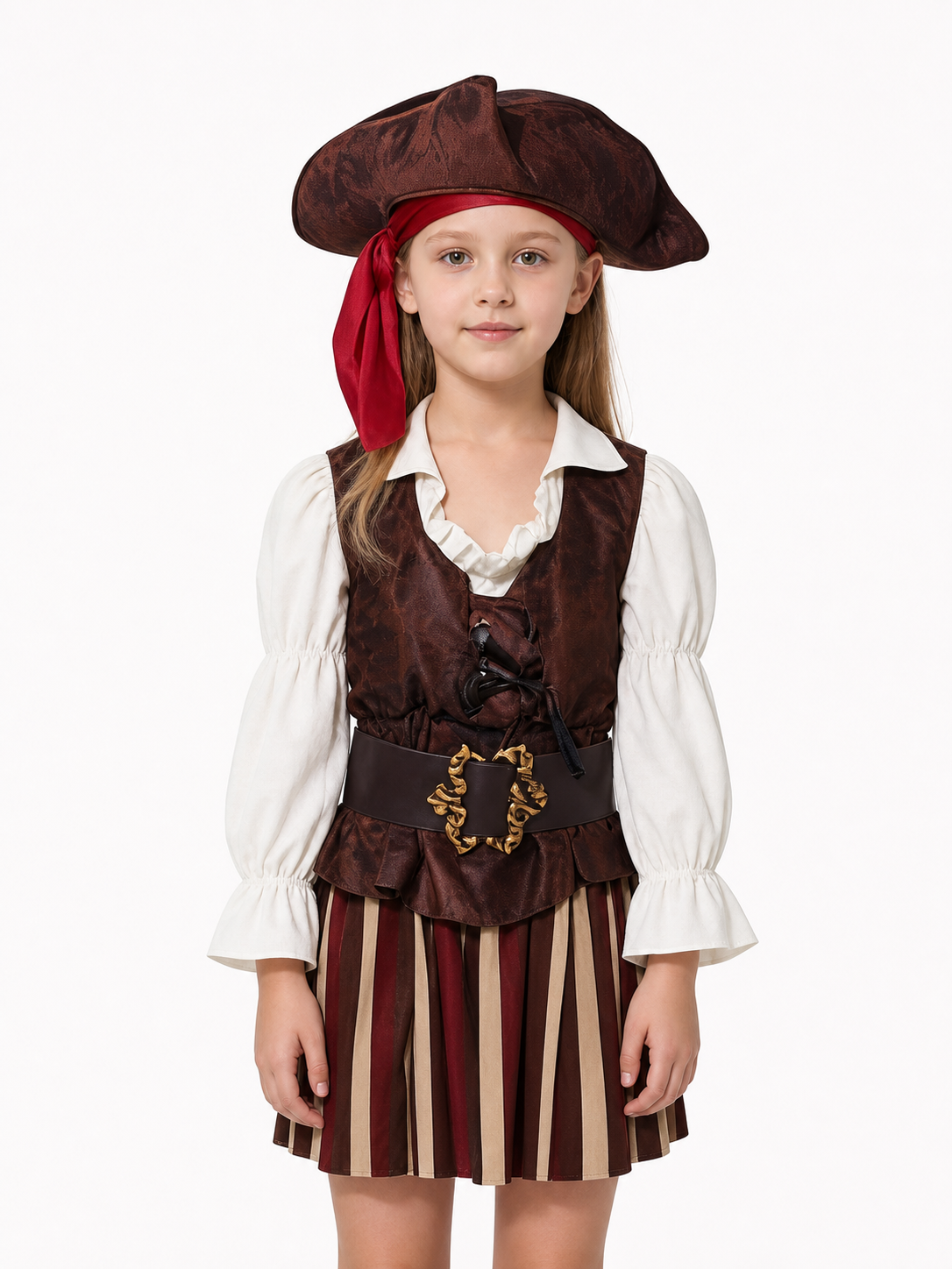 Children’s Pirate Costume with Striped Skirt and Hat product detail 3
