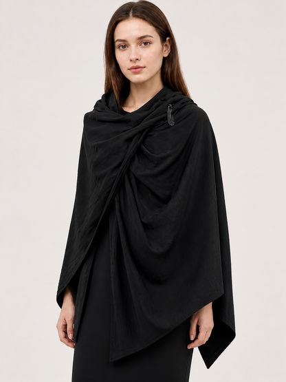 Black Hooded Carnival Cape, Loose Fit Costume Capes detail 2