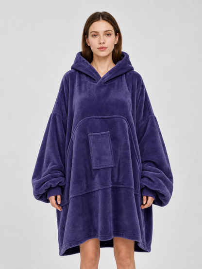 Hooded Blanket with Sleeves and Pockets