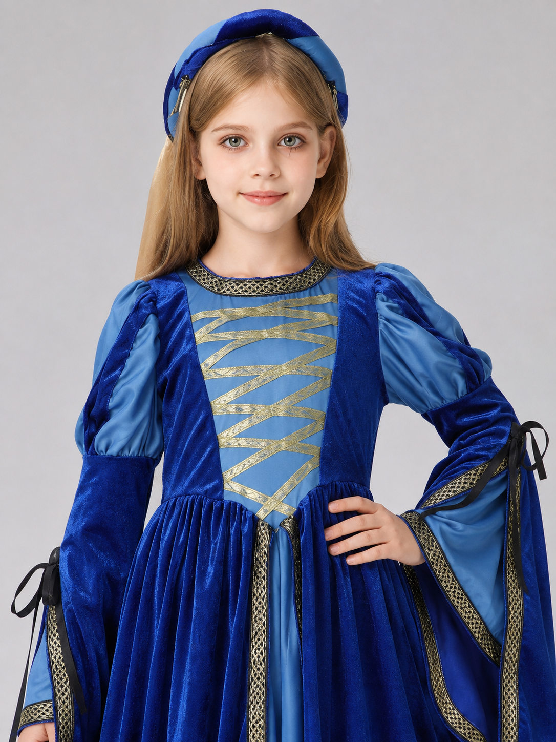 Children's velvet carnival dress with headpiece Costume Dresses detail 2