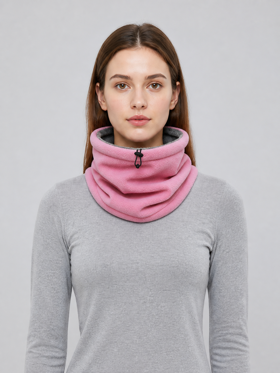 Insulated Neck Gaiter with a High Collar, Pink product detail 2