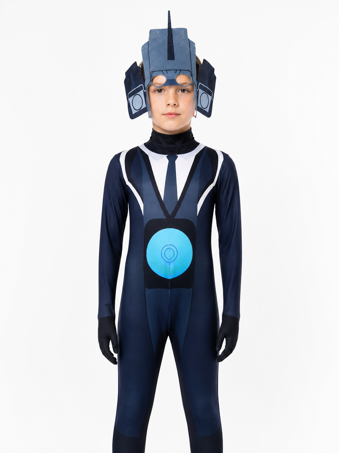 Skibidi Toilet TV Man Jumpsuit, Blue and White