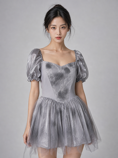 Retro Gothic-Style Costume with Dress and Veil for Cosplay