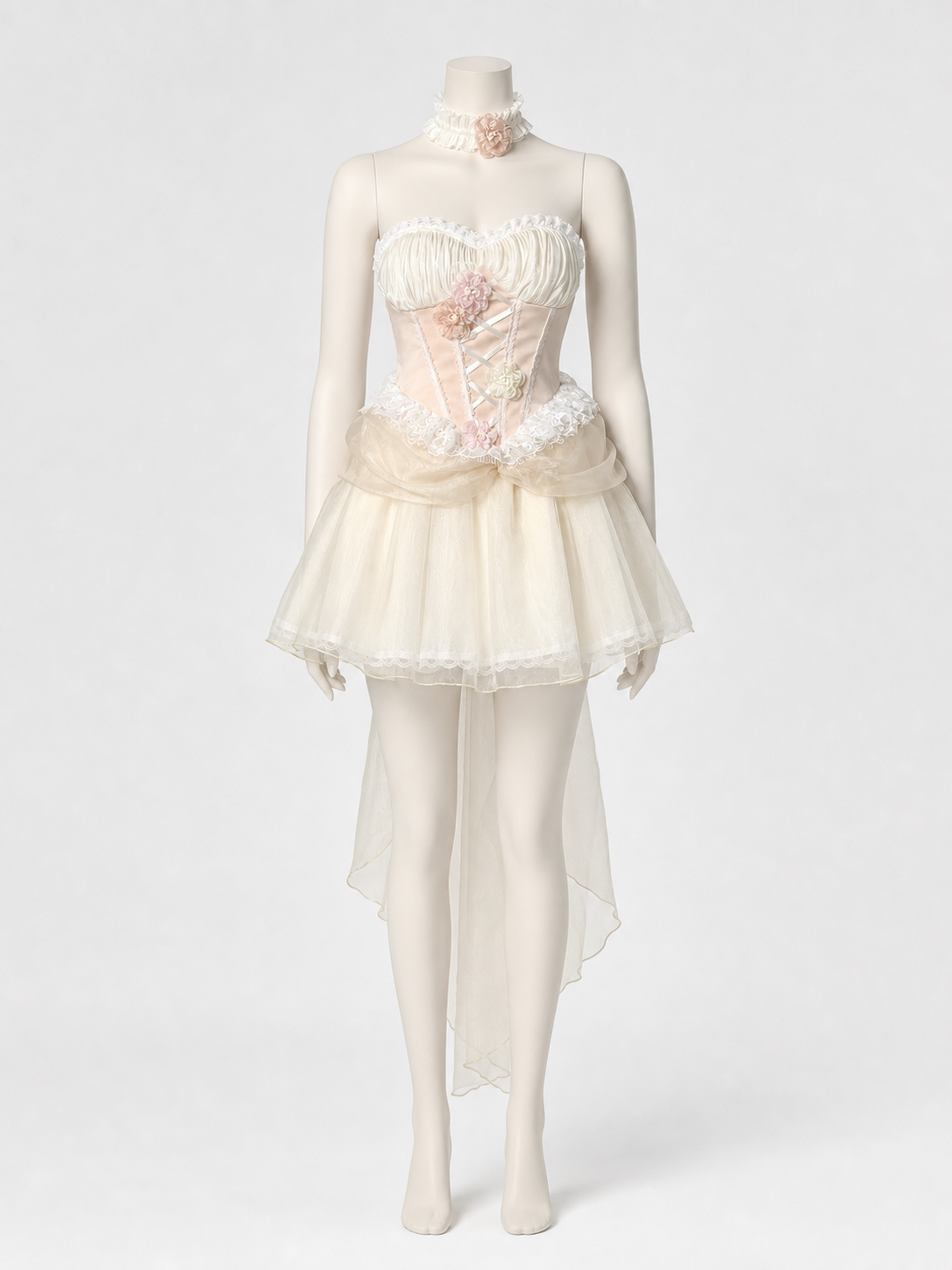 Carnival Dress with Corset, Flowers, and Train Costume Dresses detail