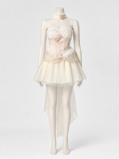 Carnival Dress with Corset, Flowers, and Train Costume Dresses detail