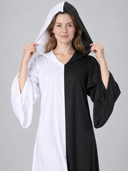 Black and White Hooded Ghost Costume