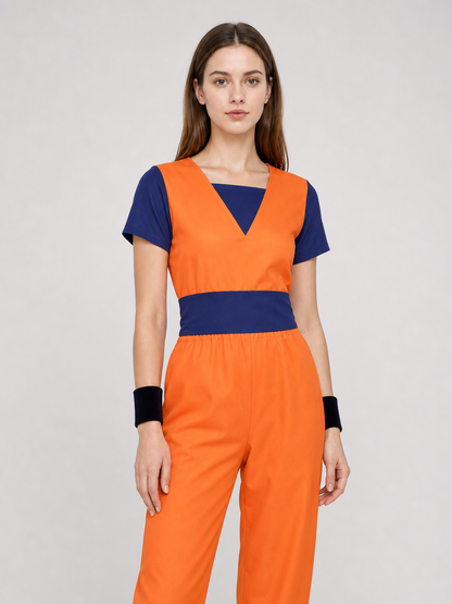 Gohan Cosplay Jumpsuit, Orange and Blue Costume