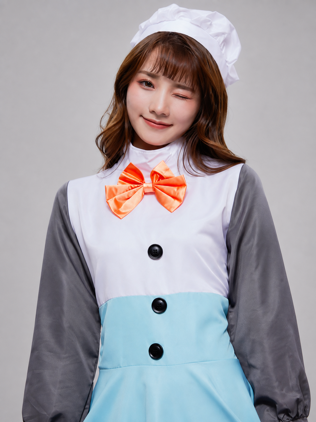 Snowman Cosplay Dress with Collar and Bow