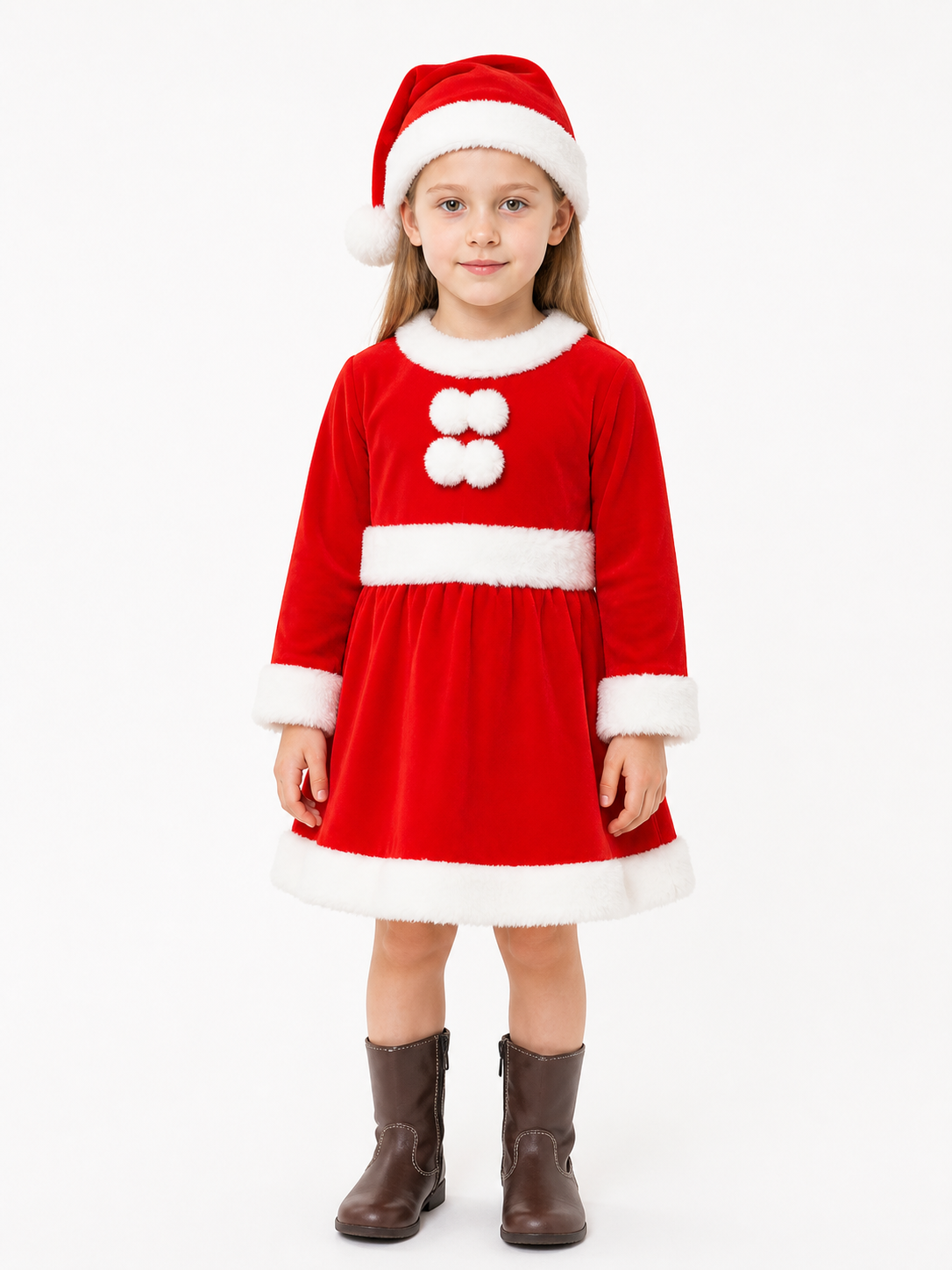 Children's Santa Claus Costume with White Trim Costumes detail 3