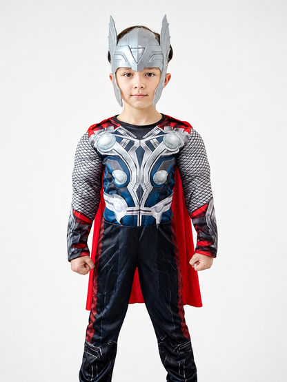 Thor Jumpsuit with Cape and Mask for Halloween Costume Capes detail 3