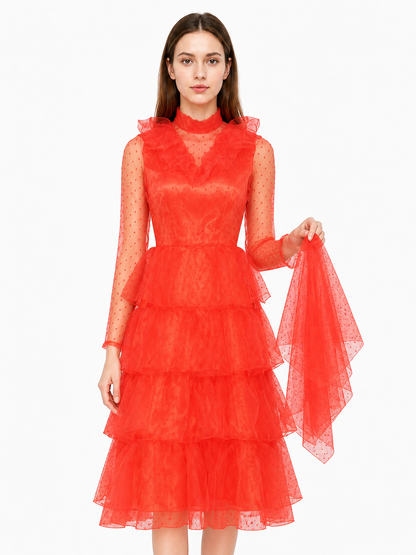 Lydia Cosplay Dress with Red Veil Costume Dresses detail 2
