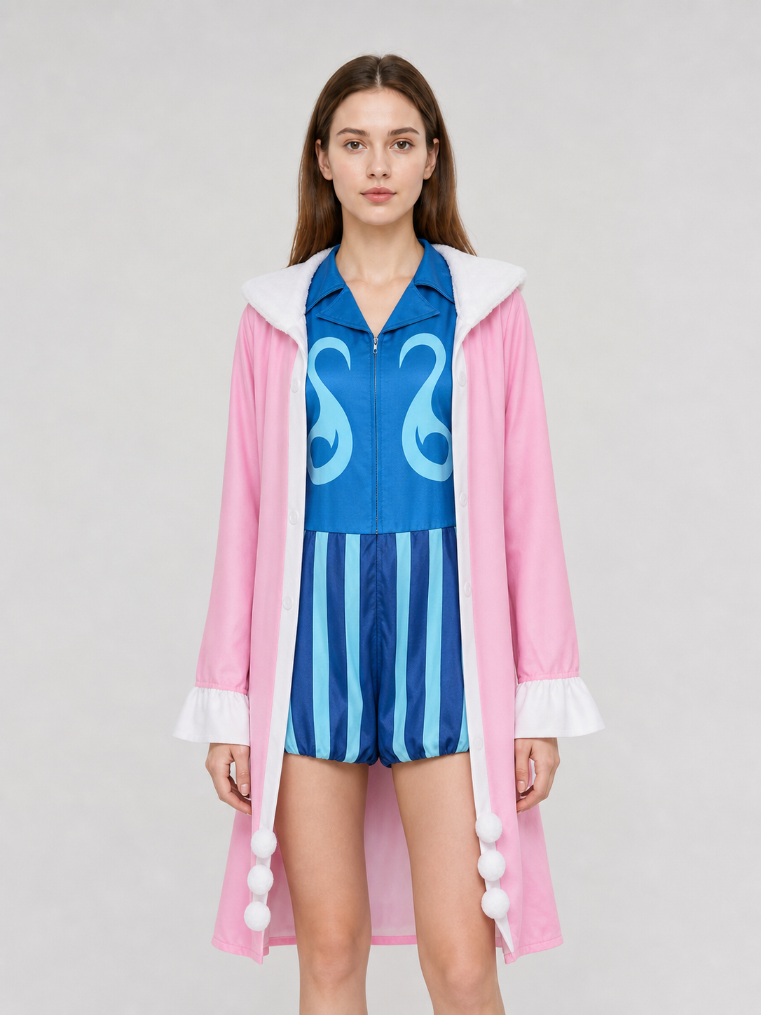 One Piece Bon Clay Cosplay Costume with Cape and Belt