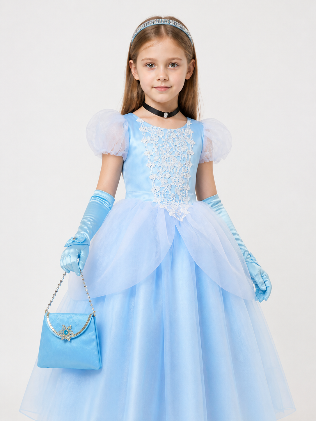 Princess Carnival Costume with Full Skirt and Lace