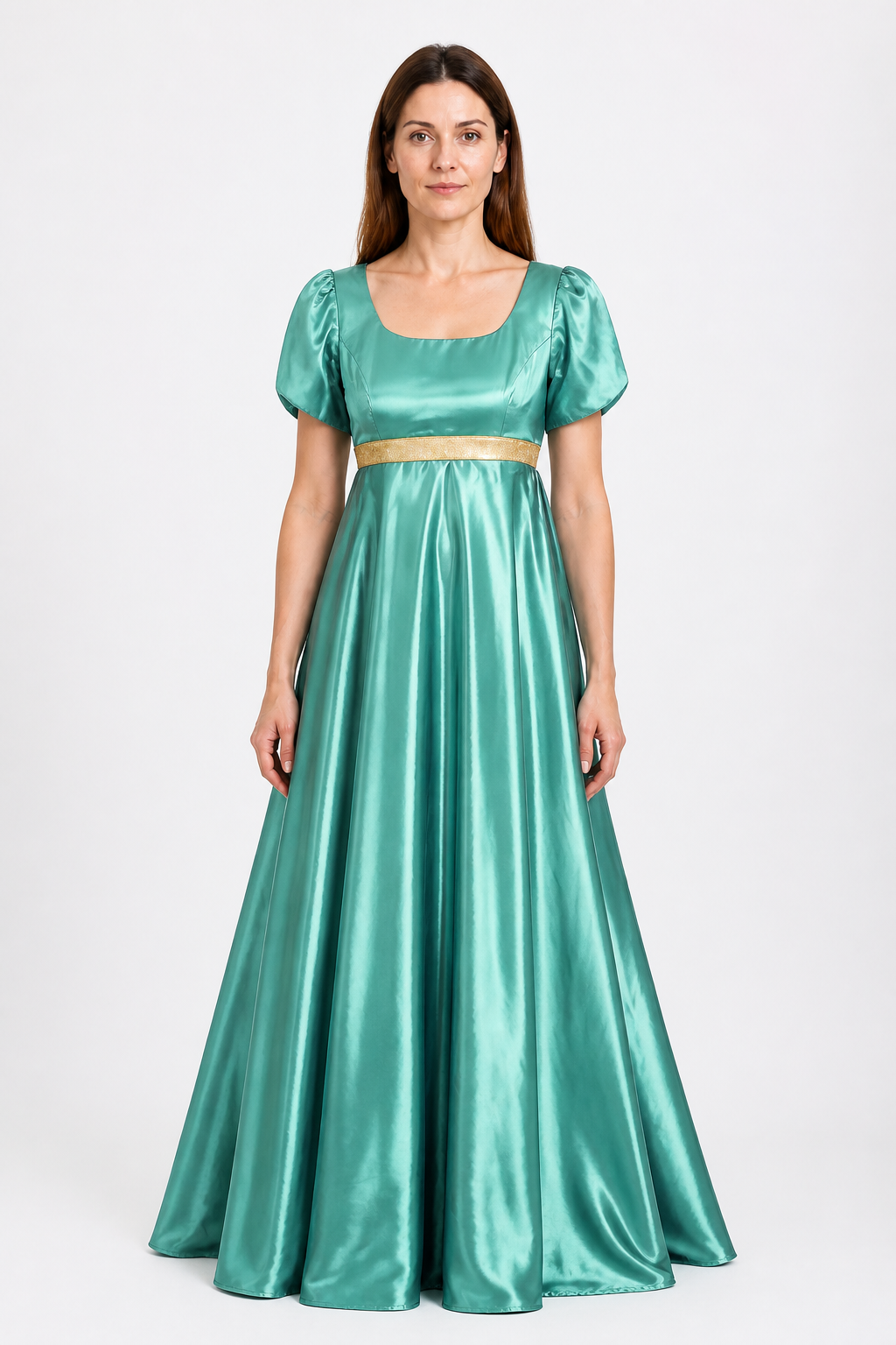 Mint Empire Waist Dress with Square Neckline Costume Dresses detail 3
