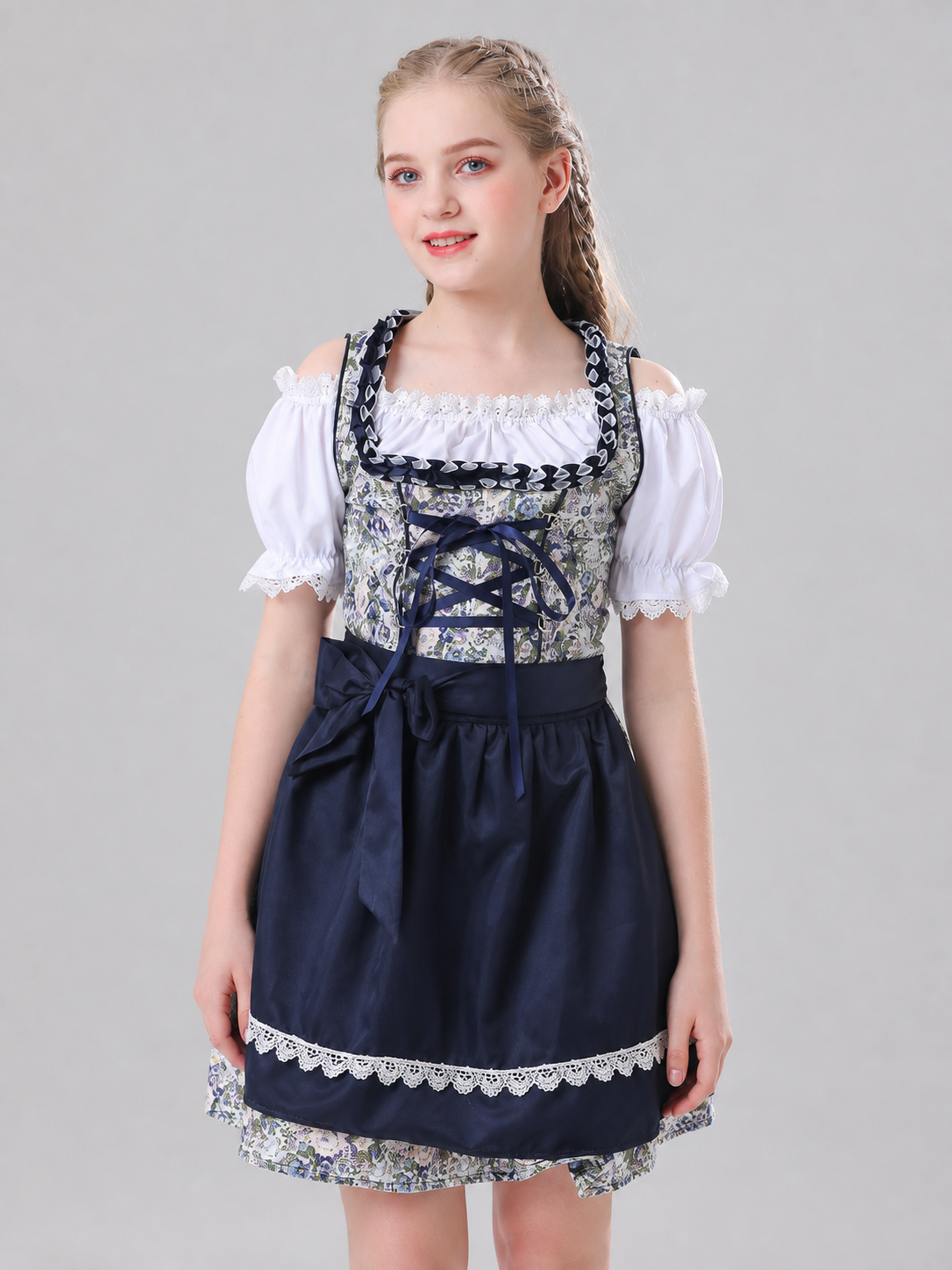 Folk Dress in Bavarian Style with Apron