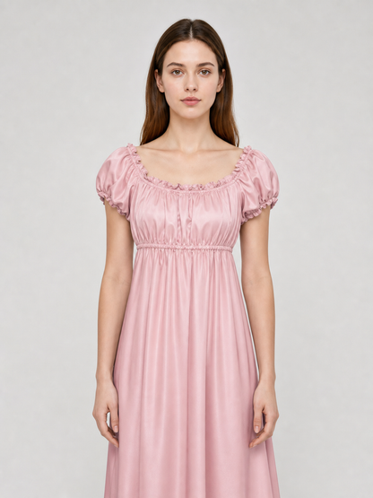 Pink Bridgerton dress for a ball and cosplay
