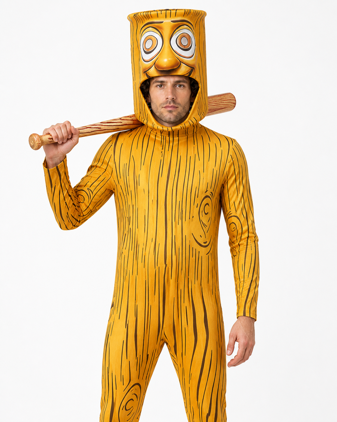 Orange jumpsuit with a stick-shaped mask Costume Masks detail 3