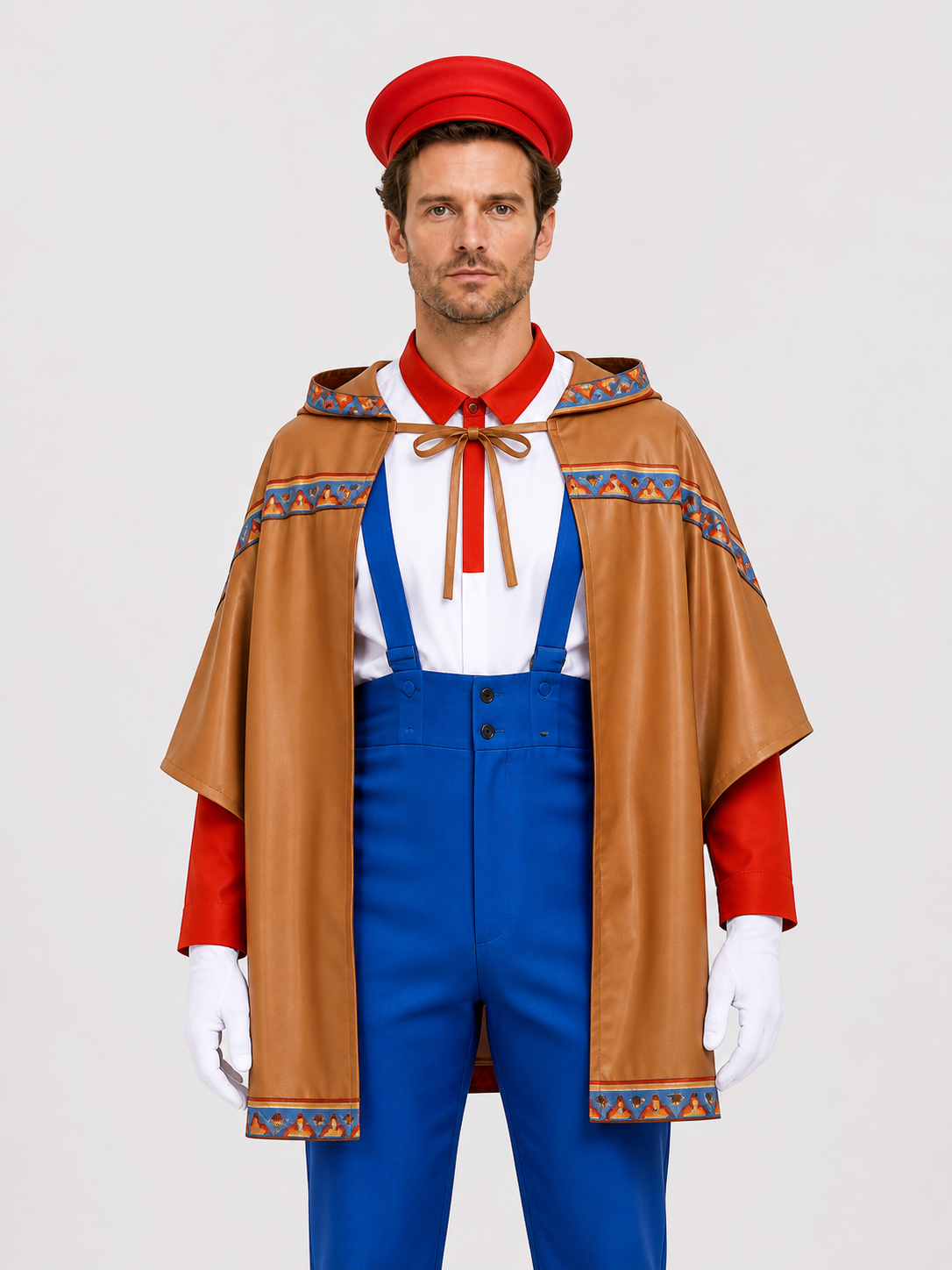 Mario Cosplay Costume with Cape, Hat, and Gloves Costume Capes detail 3