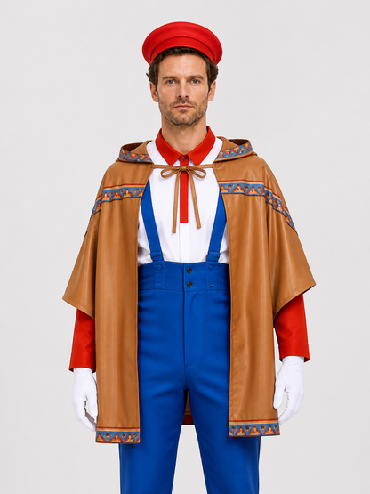 Mario Cosplay Costume with Cape, Hat, and Gloves Costume Capes detail 3