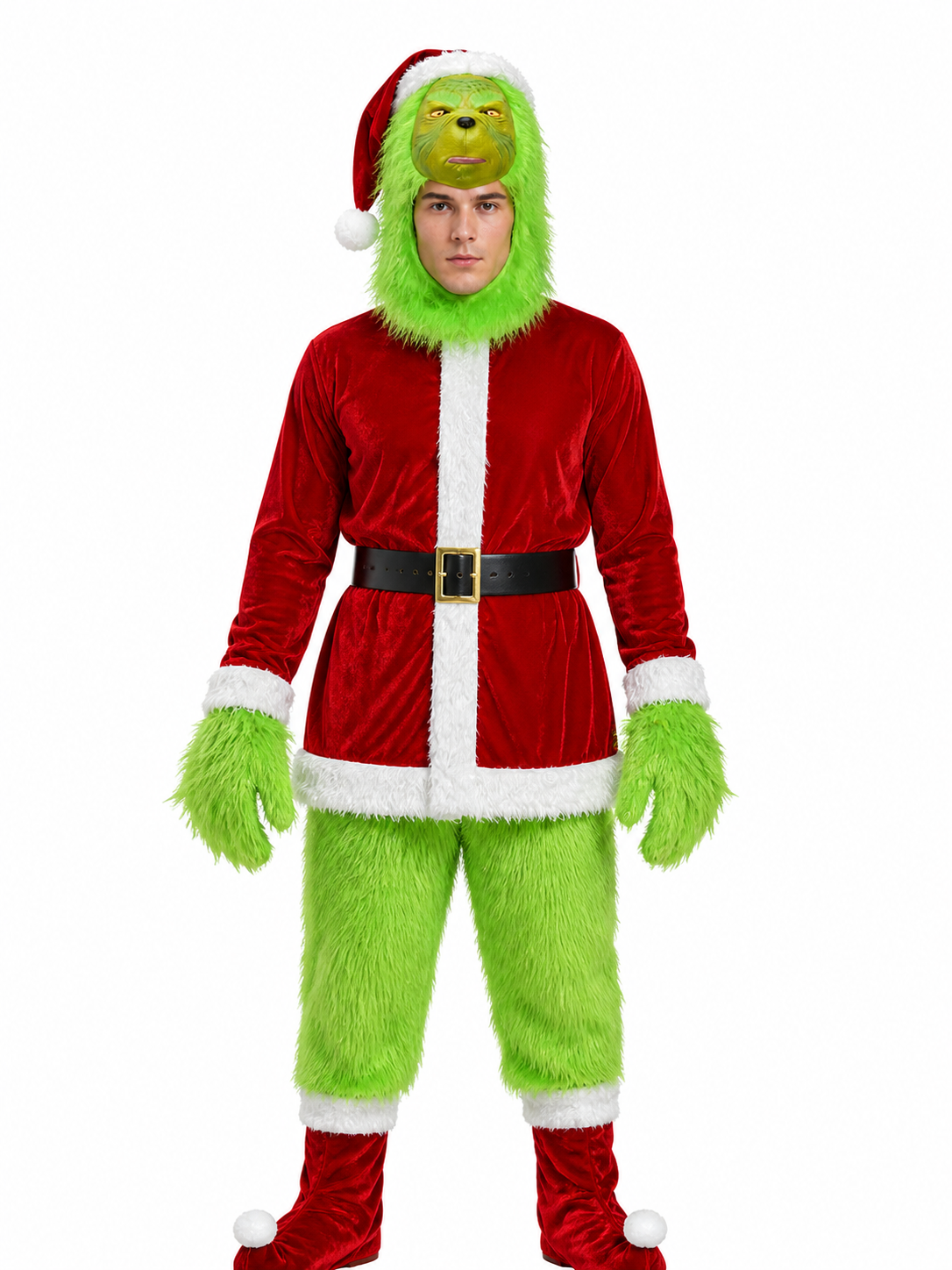 Green Monster Cosplay Costume with Mask Costume Masks detail 3