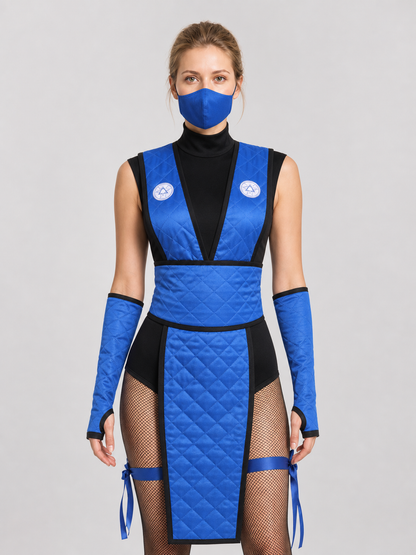 Mortal Kombat Ninja Cosplay Costume with Mask and Belt Costume Masks detail 3