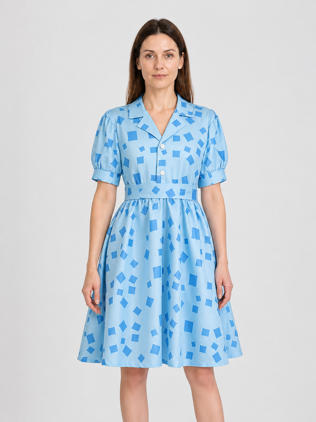 Matilda Cosplay Dress, Blue, with Collar Costume Dresses detail 3