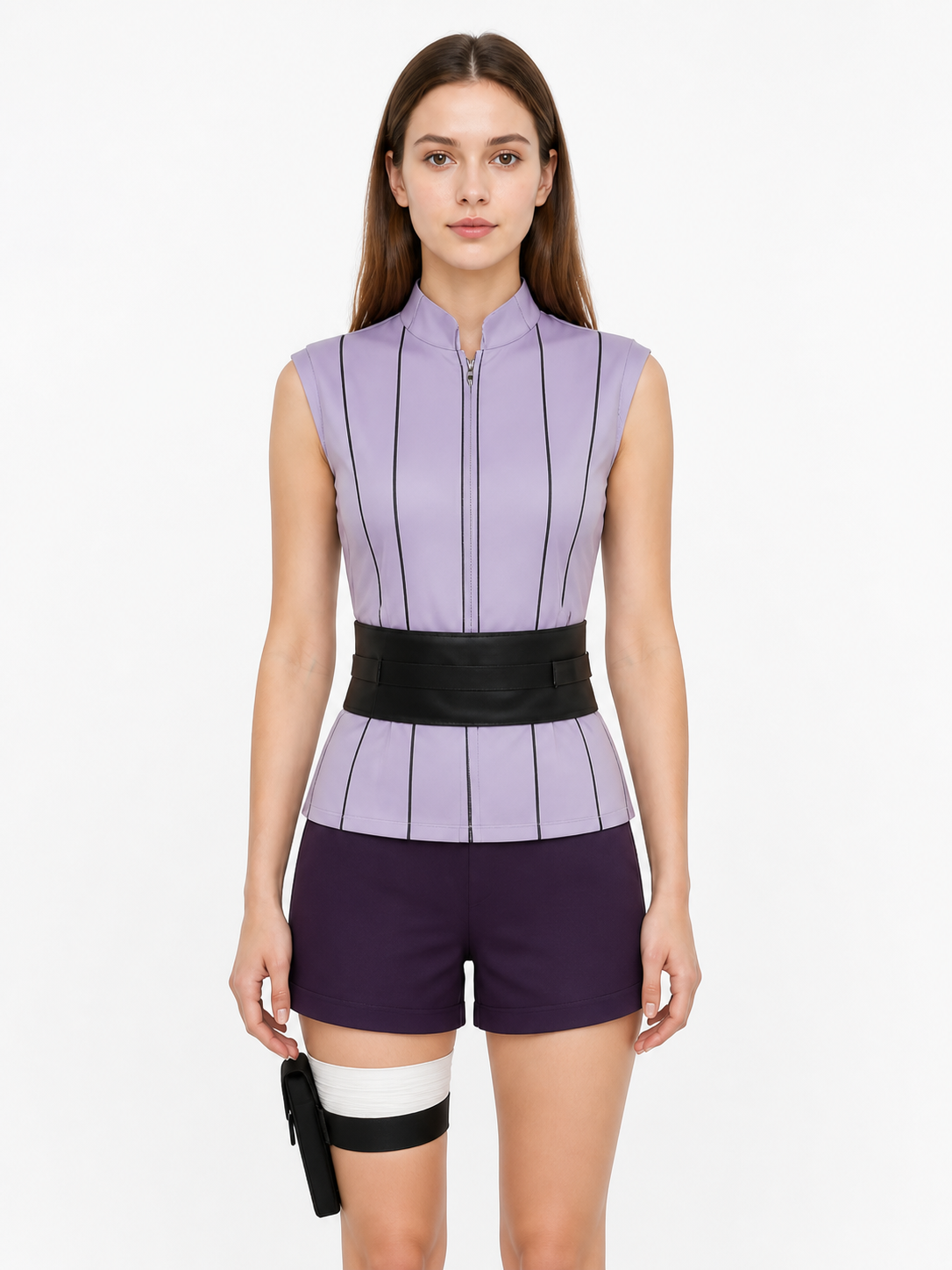 Hinata Hyuga Sleeveless Cosplay Costume with Shorts Costumes detail 3
