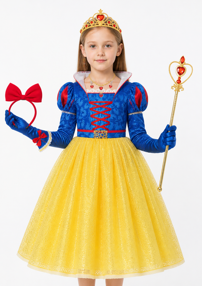 Snow White Princess Costume with Crown and Staff Costume Headwear detail 3