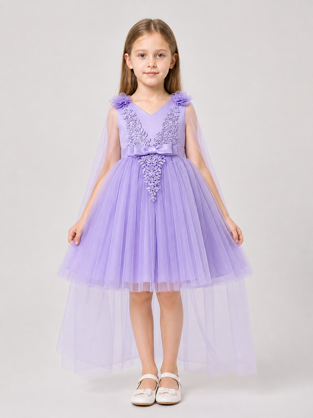 Light Purple Princess Dress with Embroidery