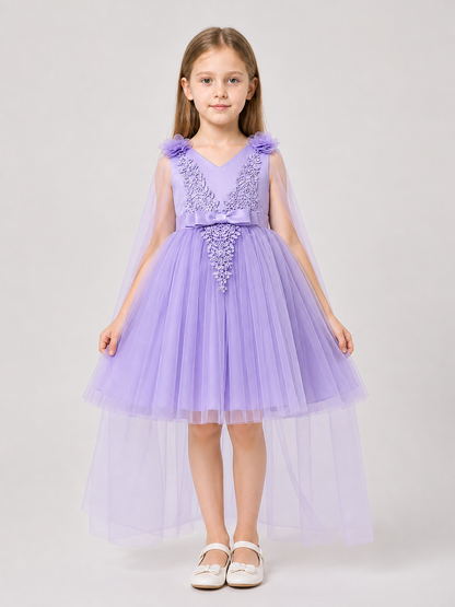 Light Purple Princess Dress with Embroidery