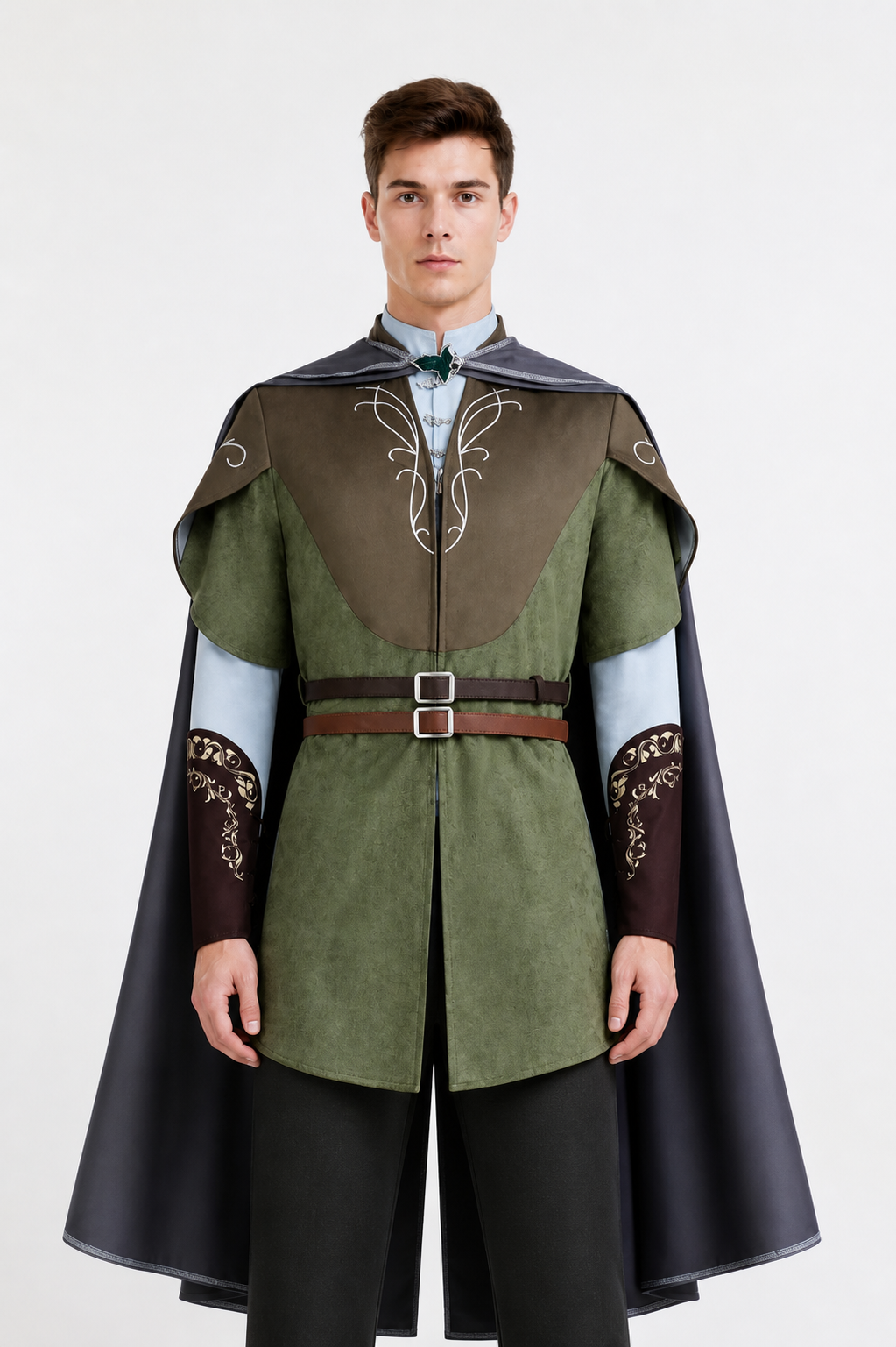 Legolas Cosplay Costume with Cape and Belts Costume Capes detail 3