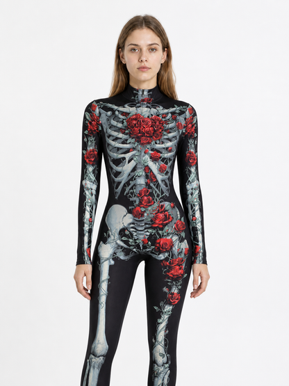 Skeleton Rose Bodysuit Costume for Cosplay Costumes detail 3