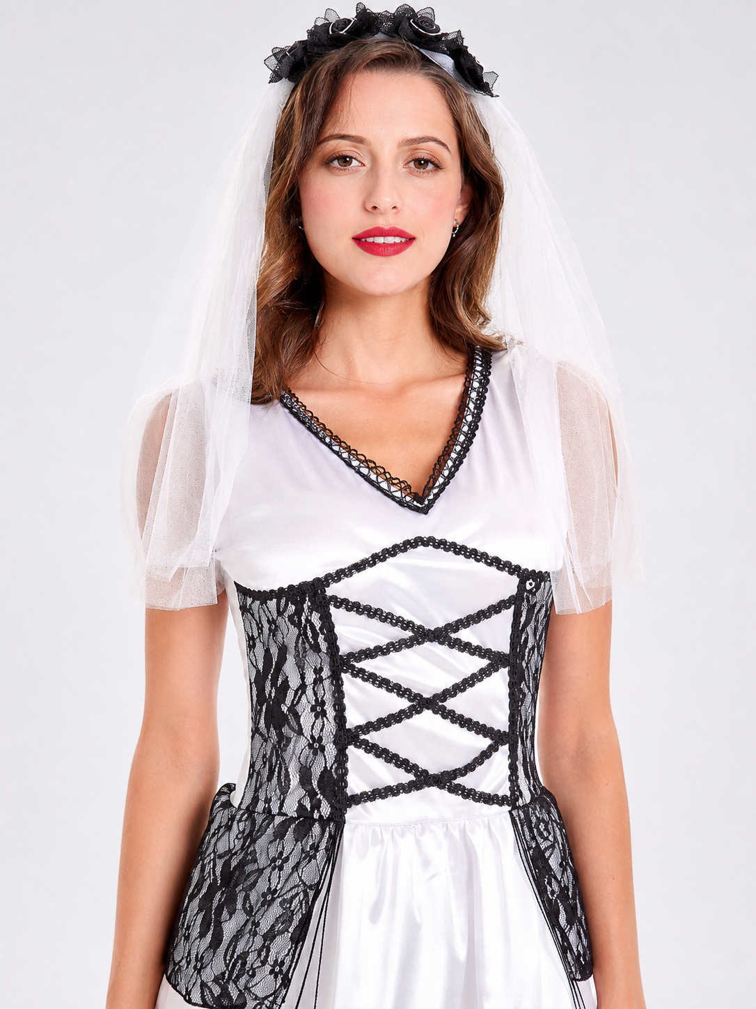 Stage Dress with Corset, Veil, and Lace
