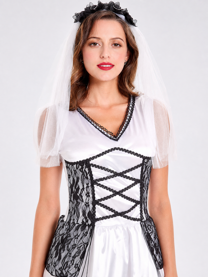 Stage Dress with Corset, Veil, and Lace