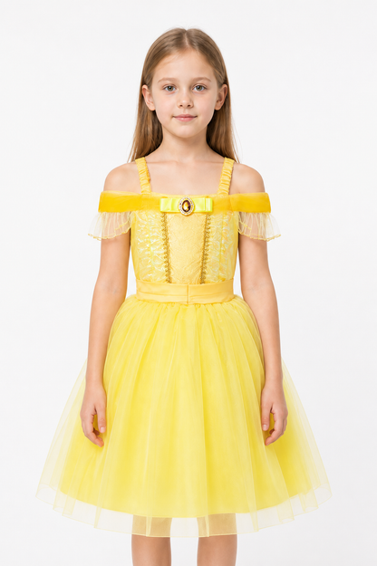 Children's Yellow Carnival Dress with a Full Skirt Costume Dresses detail 3