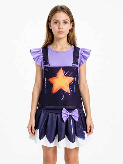 Skirt and Top Set, Star Print, Style 86148 product detail 3