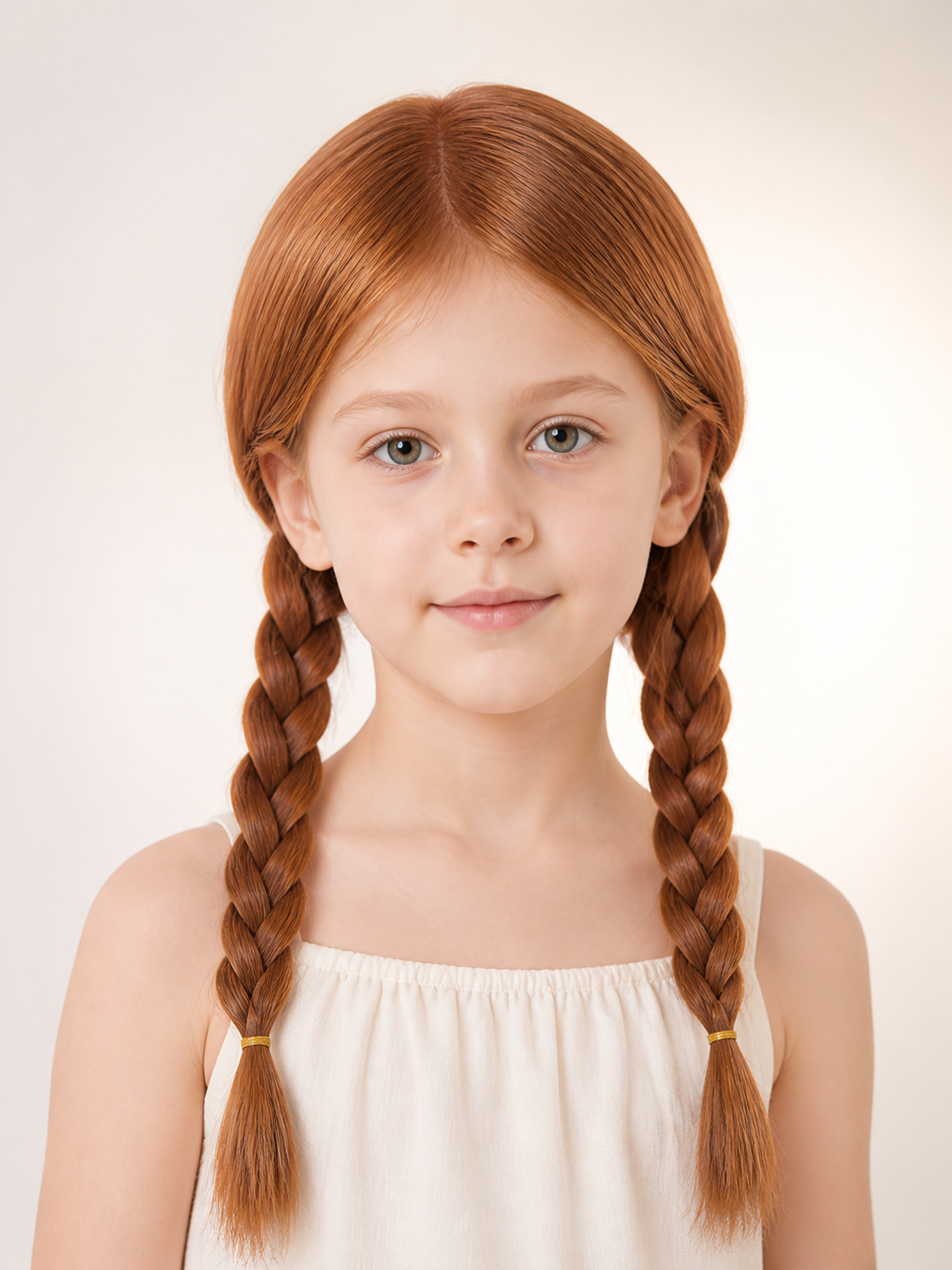 Brown Carnival Wig with Two Braids for Halloween Costume Wigs detail 2